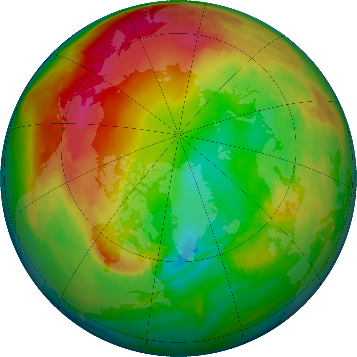 Arctic ozone map for 23 January 1986